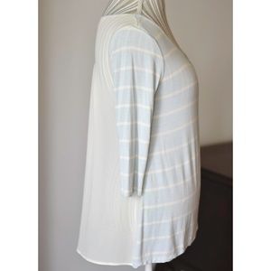 Cynthia Rowley Striped Blouse with Sheer Back S